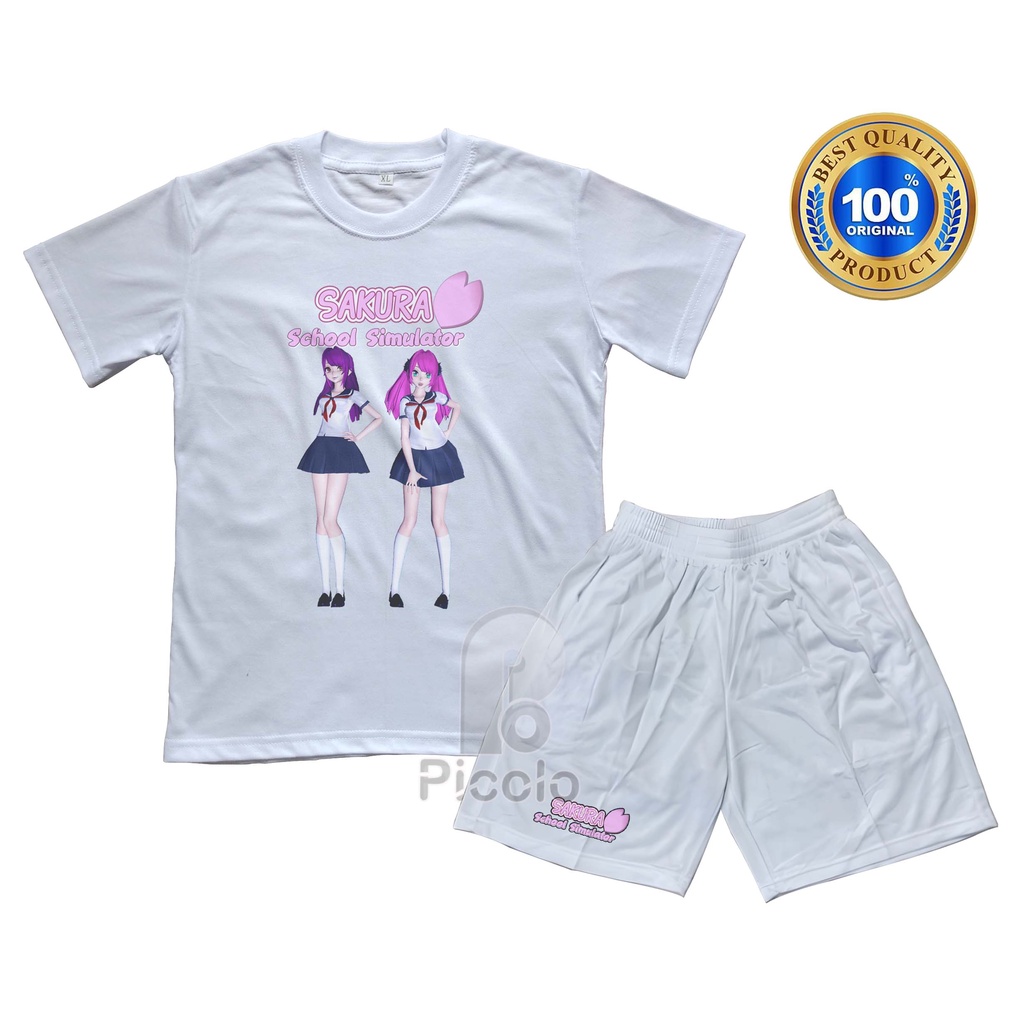 (FREE NAMA) BAJU KAOS SETELAN ANAK MOTIF KARAKTER GAME KARTUN SAKURA SCHOOL SIMULATOR