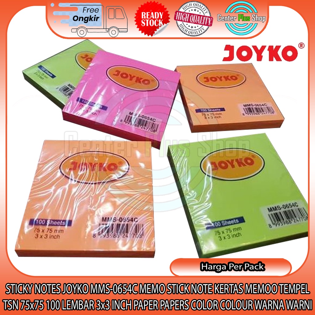 

STICKY NOTES JOYKO MMS-0654C MEMO STICK NOTE KERTAS MEMOO TEMPEL TSN 75x75 MM PASTEL STICK NOTES 100 LEMBAR STIKY STICKI PAD LABEL STIKER STICKER BOOKMARK CATATAN KECIL PEMBATAS BUKU TULIS LEBEL 3X3 INCH LEKAT PEREKAT BENING KANTOR SEKOLAH RAINBOW