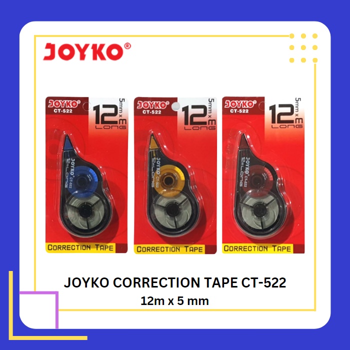 

JOYKO Correction Tape CT-522 Pita Koreksi Tip Ex Rol Kertas CT 522 - 1 Pcs