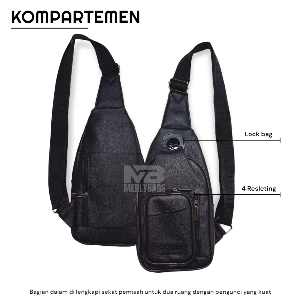 Sling Bag Pria | Tas Selempang Bahan Kulit Premium Multifungsi