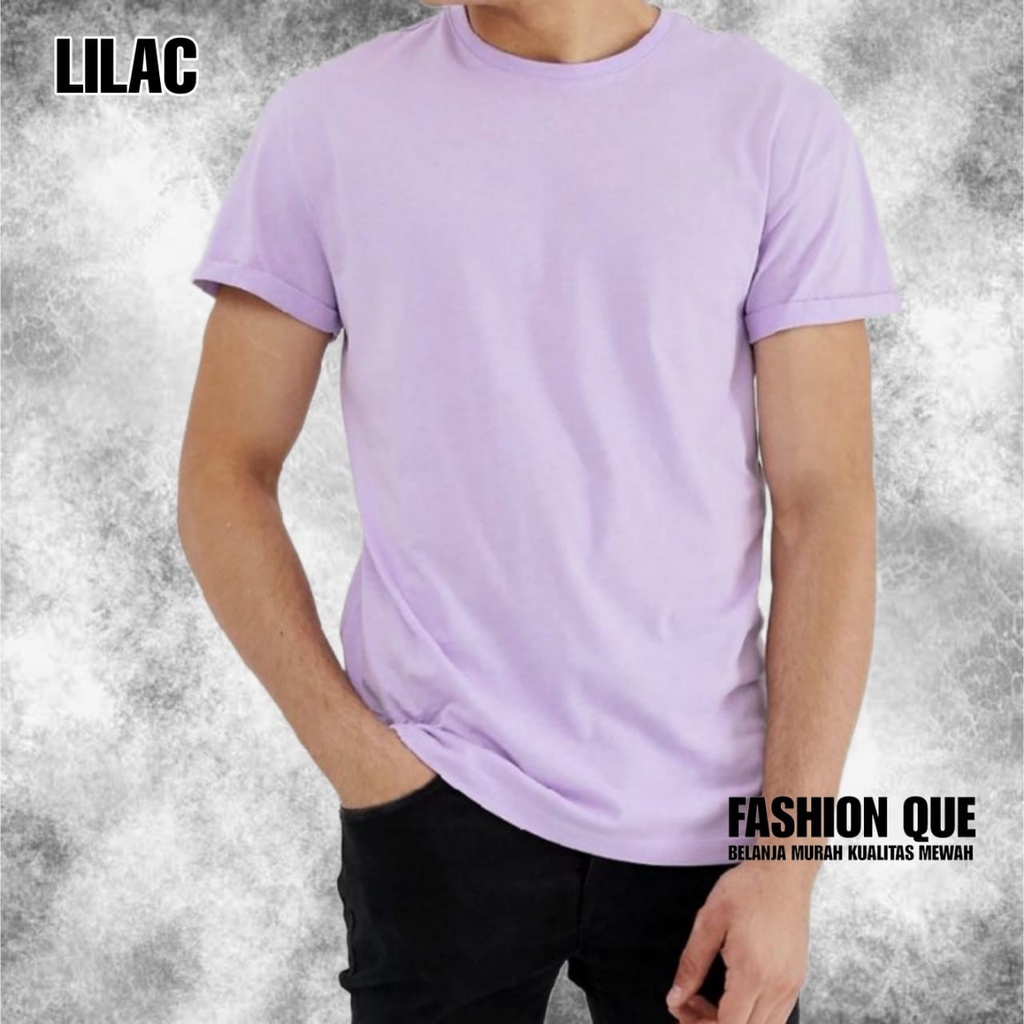 KAOS POLOS COMBAT 30S LILAC LENGAN PENDEK UNISHEX PAKAIAN DISTRO CEWE COWO ATASAN BAJU POLOS KATUN P