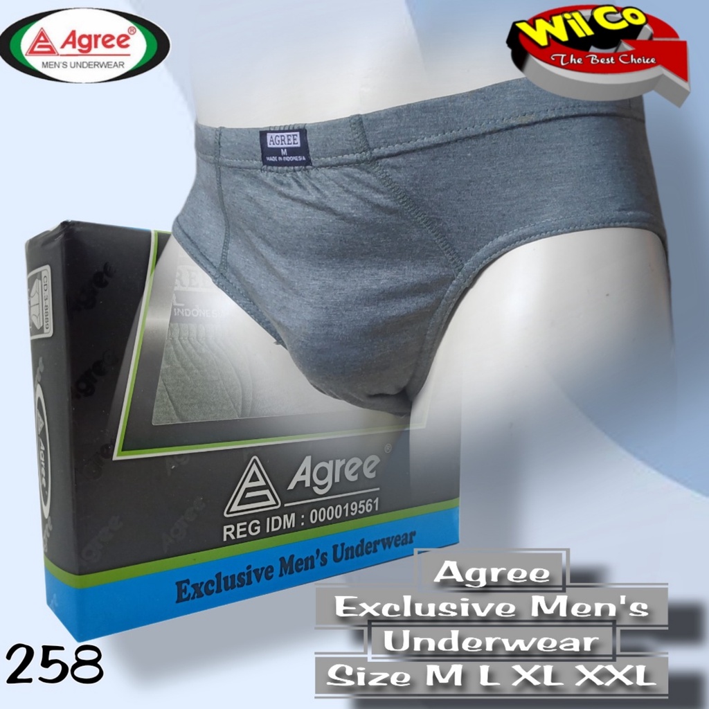 K258T - (DIJUAL PER 1 BOX ISI 3 Pcs) CELANA DALAM PRIA CD PRIA BRIEFT PAKAIAN DALAM PRIA AGREE SPORT SIZE M - XXL