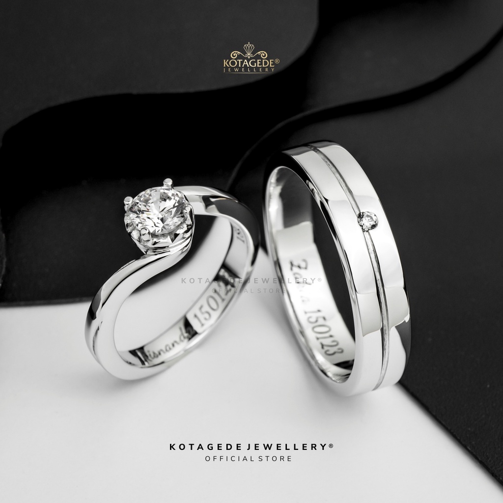 Cincin Nikah Emas Putih Couple Palladium Platidium Pria Wanita Custom Kotagede Jewellery Cewek Cowok