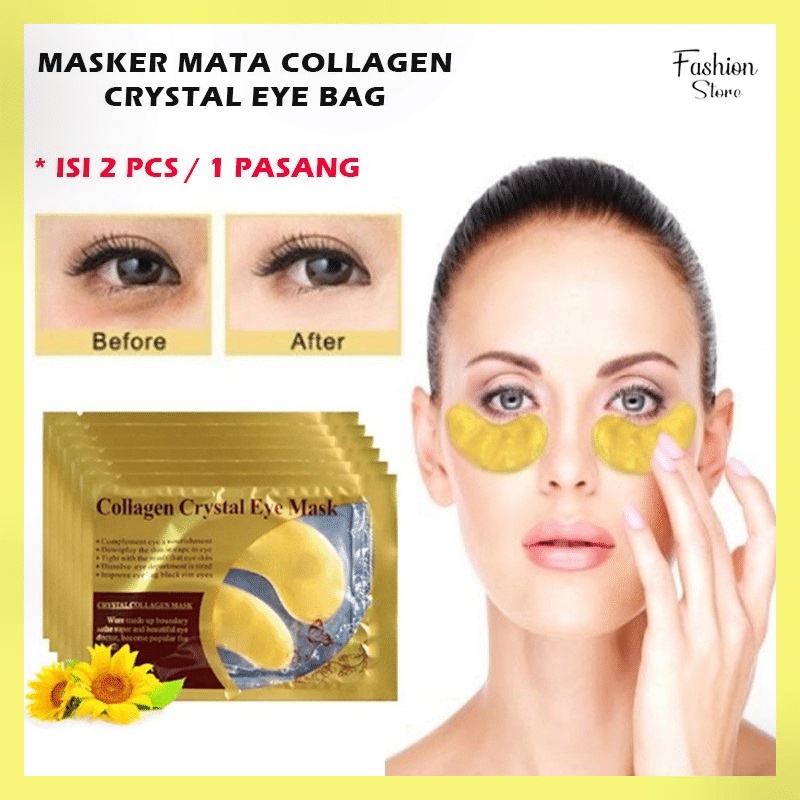 FS-1 PASANG Masker Mata COLLAGEN CRYSTAL GOLD EYE BAG MASK EYEMASK Kantong Black Panda Anti Aging Wrinkle Emas