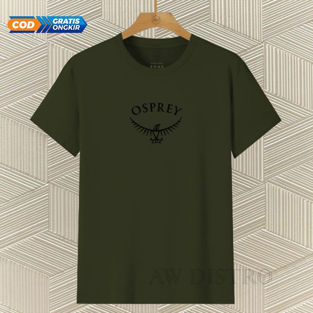 COD Baju Kaos Distro Ospry Tex Hitam Premium Quality Lengan Pendek