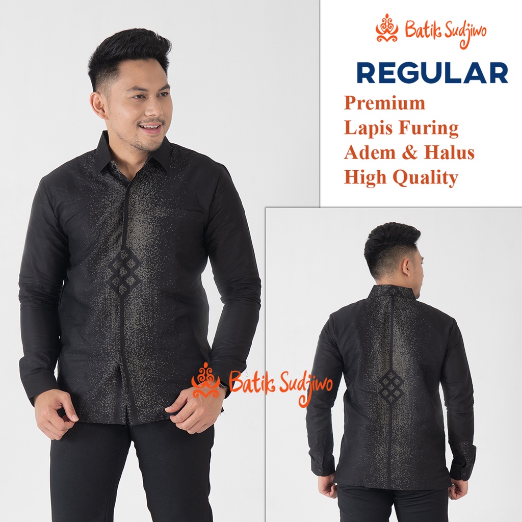 SUDJIWOBATIK 1129 Hem Kemeja Batik Pria Cowok Laki Laki Lengan Panjang Premium Lapis Furing Solo Laweyan Original