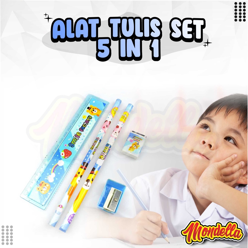 

Alat Tulis Karakter Set 5In1 Paket Lengkap Pensil Penghapus Rautan Penggaris Bergambar Kartun Mini Stationery Set Character Peralatan Menulis Anak Sekolah 5 In 1 Souvenir Hadiah kado Motif Lucu MONDELLA