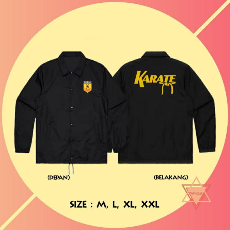 JAKET COAH HITAM KARATE/LOGO FORKI