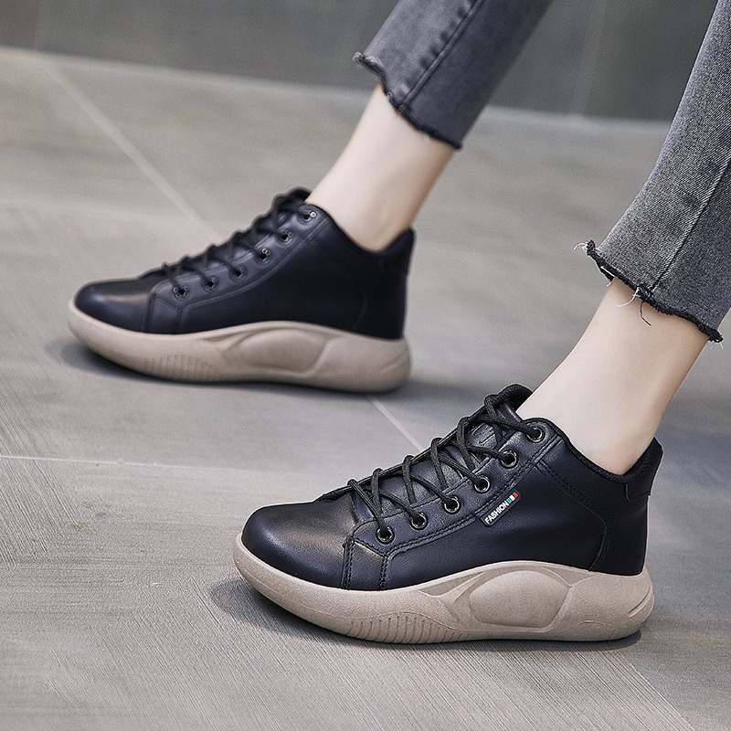 Sepatu Sneakers Wanita Boots Tinggi Fashion Korea Terbaru 1044