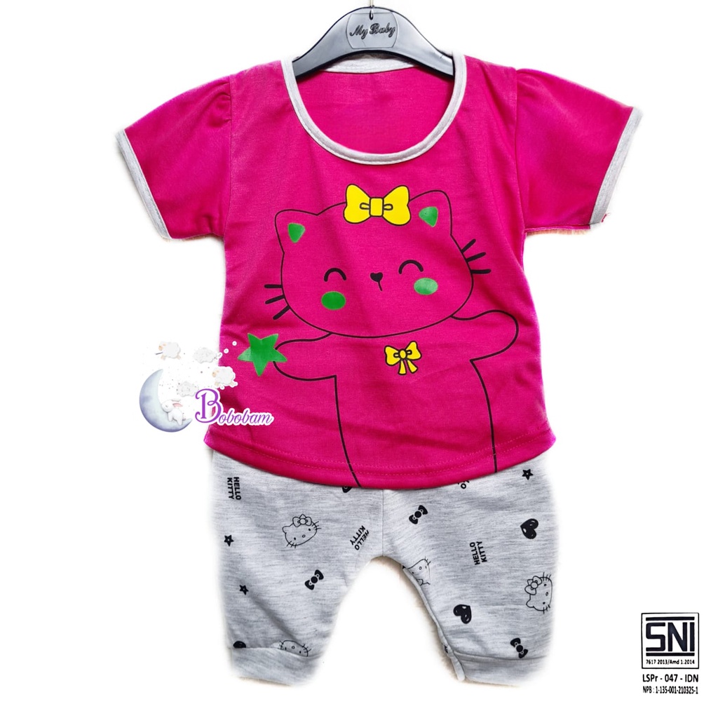 BOBOBAM BAJU BAYI PEREMPUAN SETELAN ANAK CEWE LUCU STELAN CEWEK 6 12 BULAN IMUT CANTIK KUCING