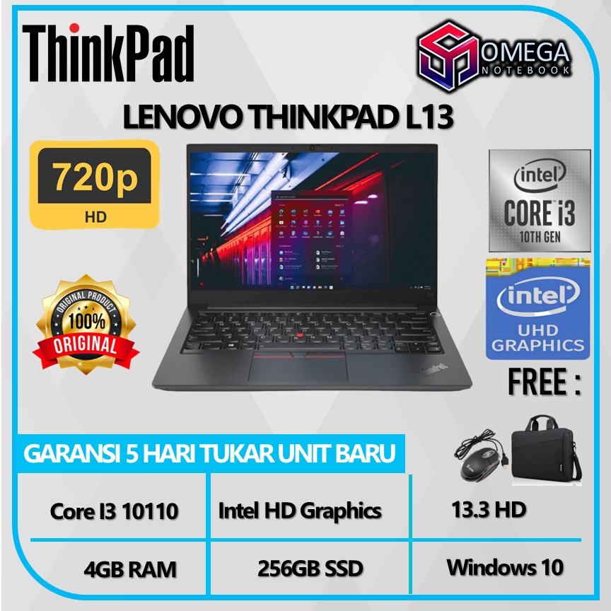 Lenovo Thinkpad L13 I3 10110 4GB 256SSD Windows10 13.3