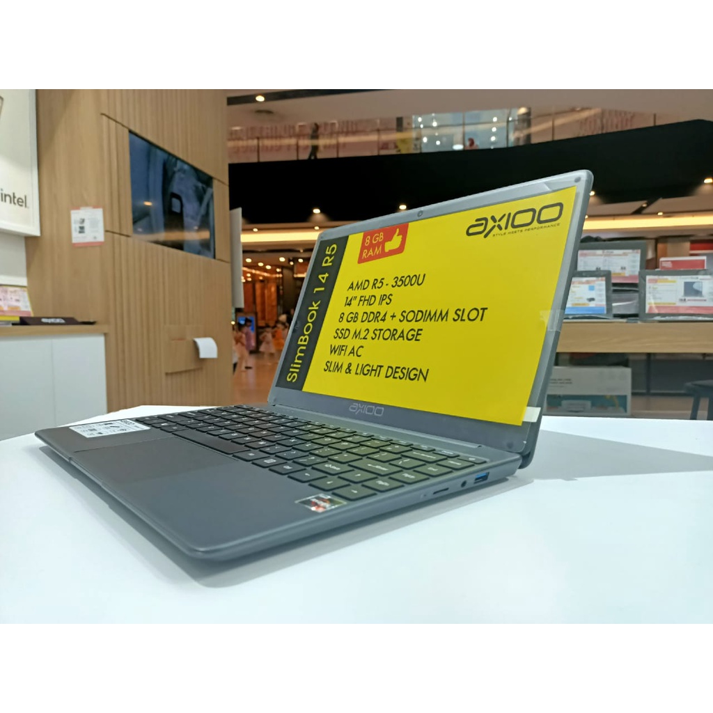 Laptop Murah AXIOO SLIMBOOK 14 S1 AMD RYZEN 5 3500U 16GB 512GB SSD FHD IPS WINDOWS 10 ORI