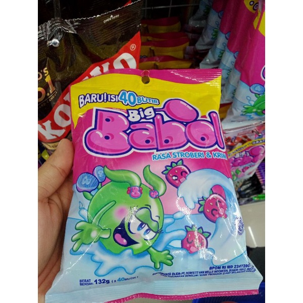 

Big Babol Rasa Stroberi dan Krim isi 40 Pcs