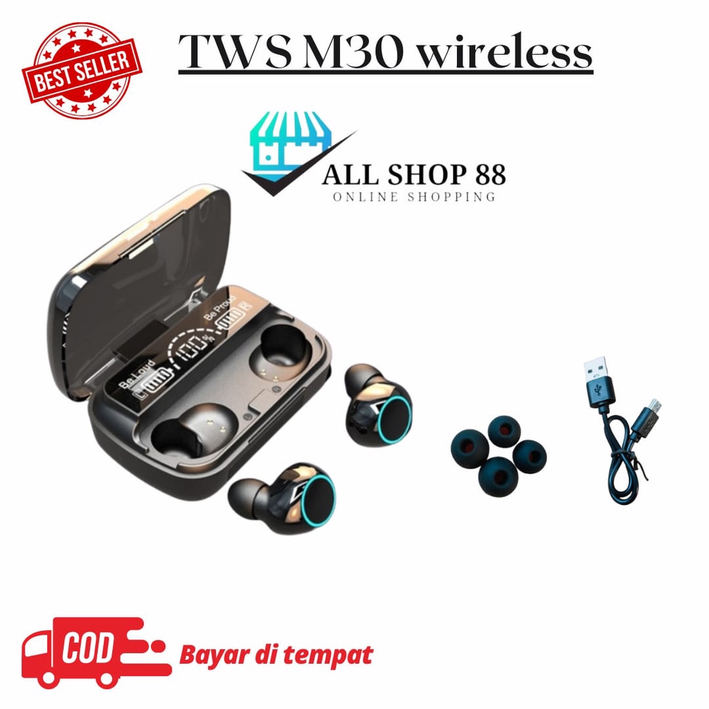Headset Bluetooth TWS EARPHONE M10 Digital Indicator V5.1 BLUETOOTH Wireless