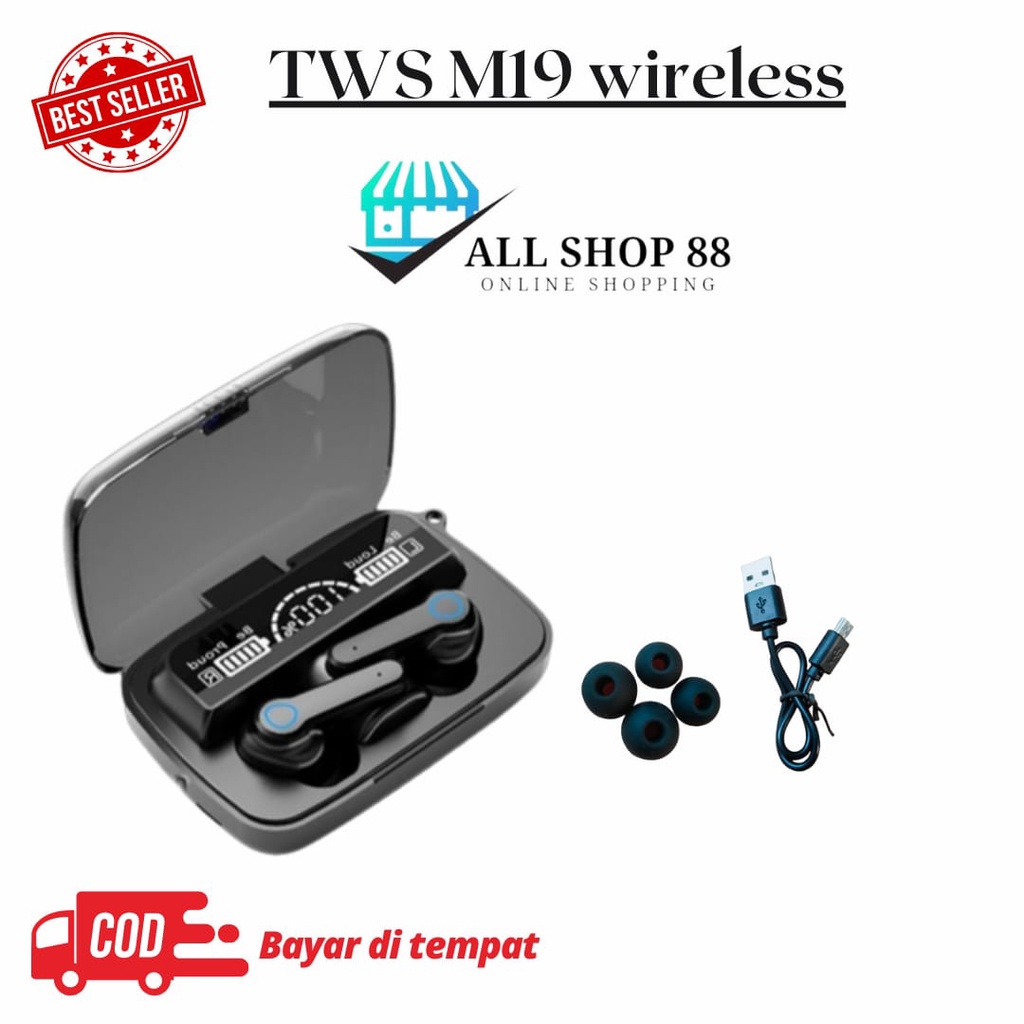Headset Bluetooth TWS EARPHONE M10 Digital Indicator V5.1 BLUETOOTH Wireless