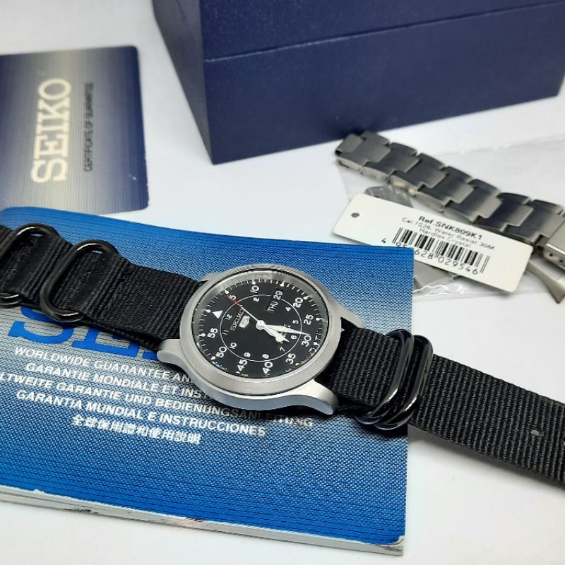 Seiko 5 Military SNK809K1 Black Dial Spt SNK809 SNK803 SNK805 SNK807