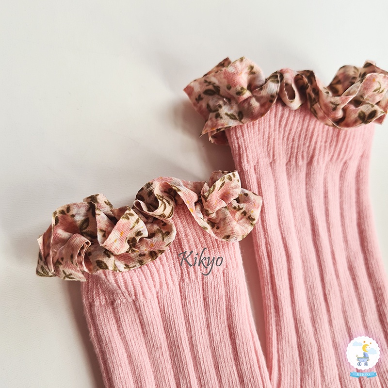 Kikyo Kaos Kaki Bayi Floral Ruffle Socks Baby Socks