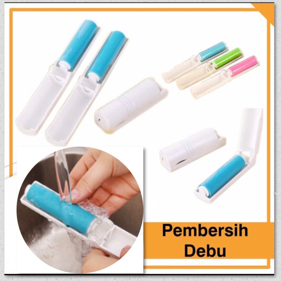 Sticky Lint Roller Lipat / Alat Pembersih Debu Kotoran Bulu Rambut Benang / Washable Foldable Sticky Lint Brush / Rol Sikat Pengangkat Serat Di Pakaian Remover Multifungsi / Rol pengangkat bulu hewan