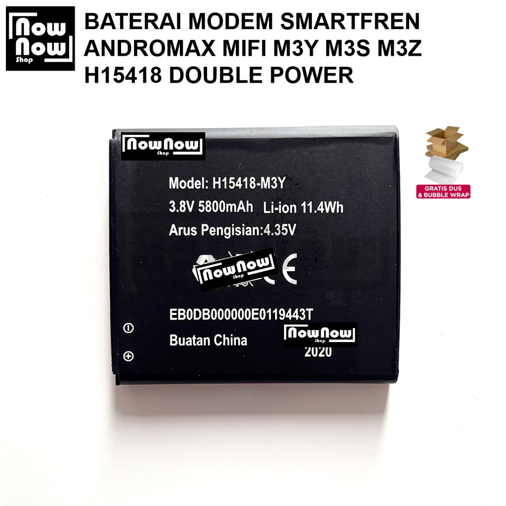 Baterai Modem Smartfren Andromax MIFI M3Y M3S M3Z Original Double Power Batre Battery H15418 DC003 DC007 M26Z1L M26Z1Z