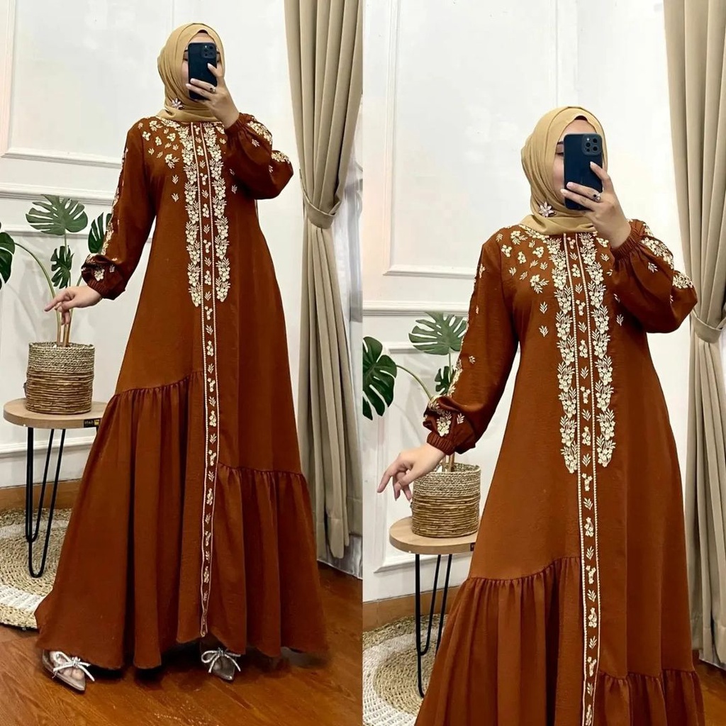 Gamis Bordir Putih Dress Import Terbaru Malinka Maxy Bahan Crinkle Aplikasi Bordir By anni Gamis Murah Fashiin Wanita Style Wanita Muslimah Outfit Gamis Wanita Kondangan Terlaris 2022 Gamis Pesta Kekinian