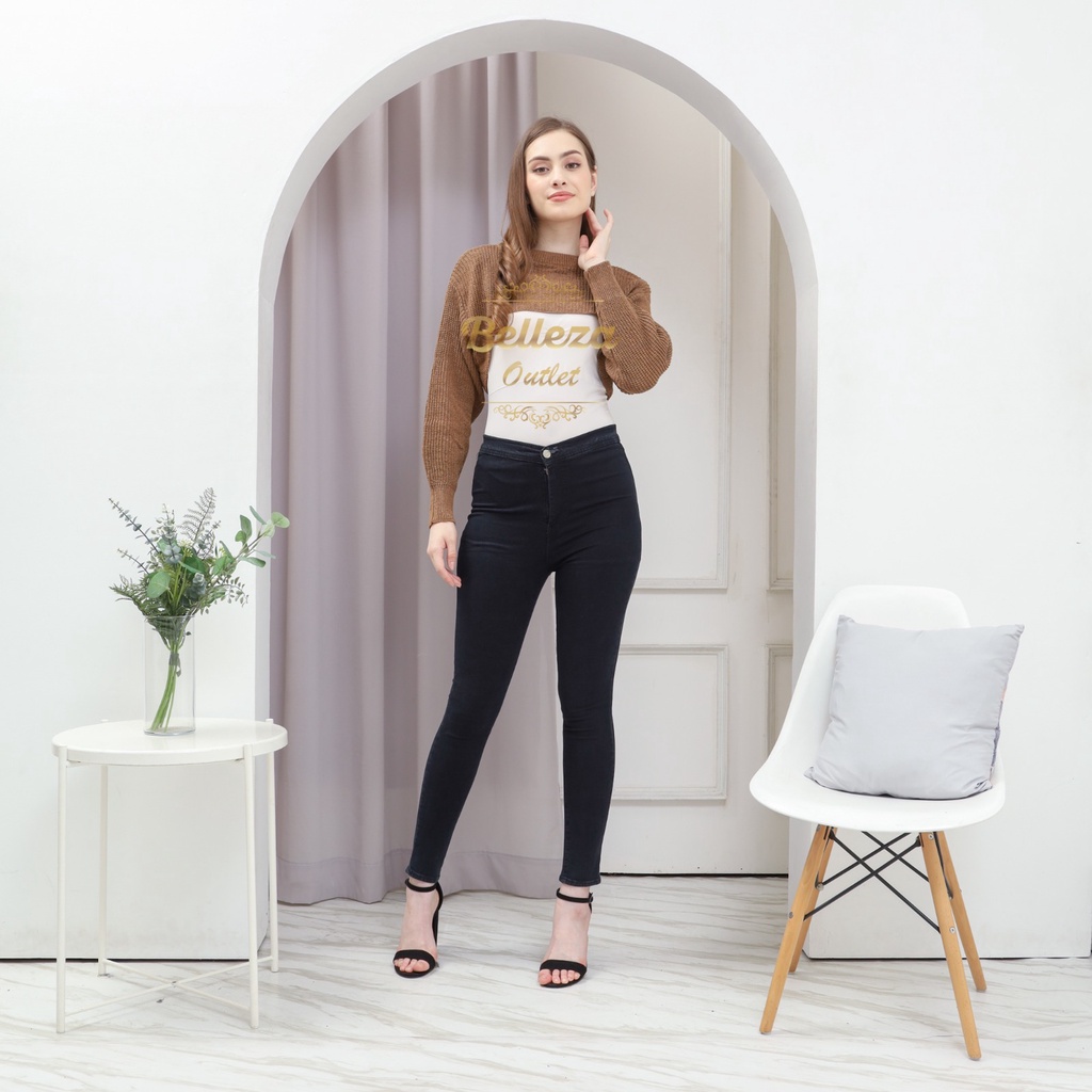 Belleza outlet baju rajut Cardigan rajut atasan wanita Crop Top Balero