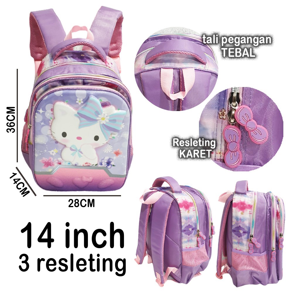 PROMO TAS PREMIUM Tas Anak Sekolah Baru Ransel TK / PAUD / SD  KUDA PONY PITA LILAC GLOSSY EMBOS OSH GLITER 3RES TIMBUL IMPORT ( PILIHAN VARIAN )