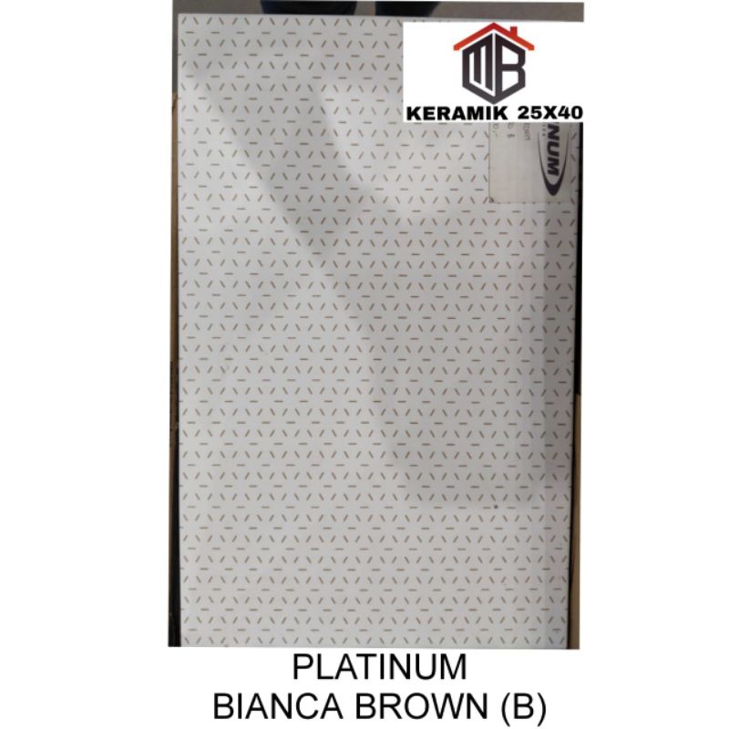 Keramik Dinding Kamar Mandi Platinum Bianca Brown 25x40 kw2