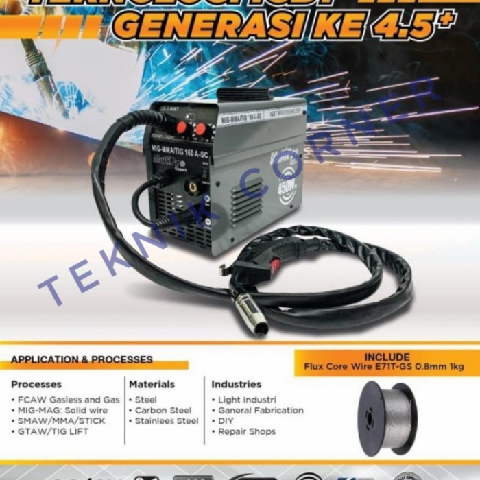 Terlaris Multipro Mesin Las 3 In 1 450W Mig Mma Tig 160 A-Sc Travolas Argon