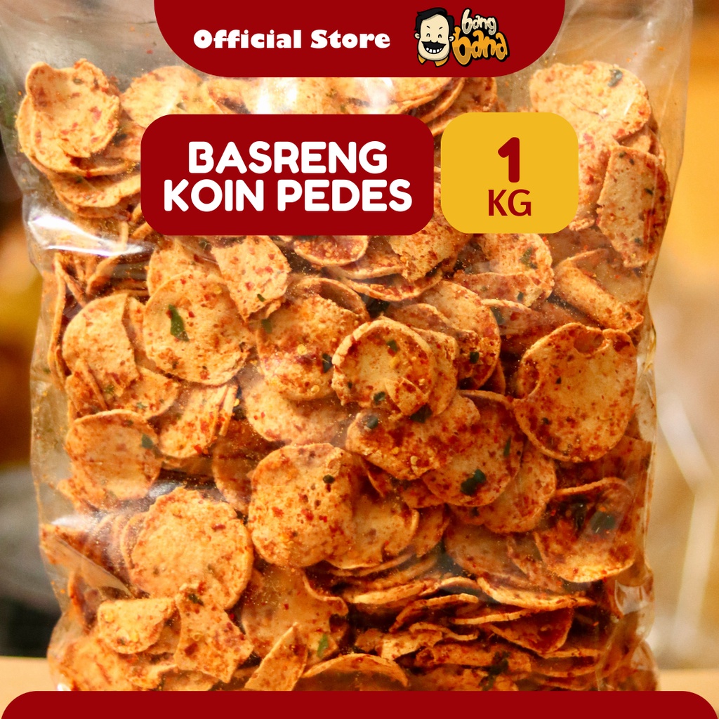 Basreng Koin Cikruh Pedas Daun Jeruk Keripik Bang Bana Kemasan 1 kg