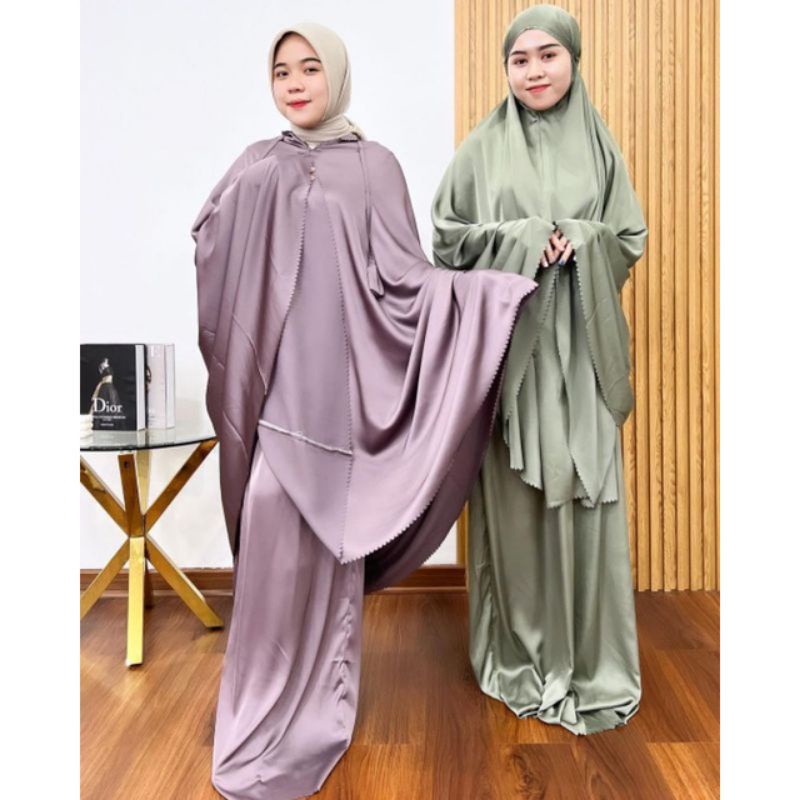 mukena sutra premium Al Quba premium lasercut terbaru silk ori