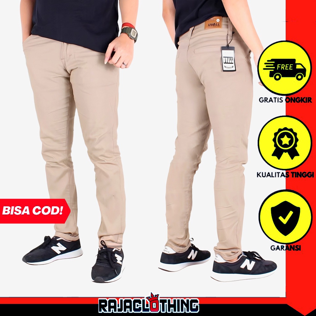 RCL - Celana Chino Mocca Panjang Pria Original Uvall / Celana Chino Cowok Skinny Murah / Chino Cowok Cowo Murah TERLARIS / Celana Chino Mocca Moka Cinos Coklat Cinos Kerja Slimfit/Terlaris Celana Cinos Original Pria Slimfit Strech Murah