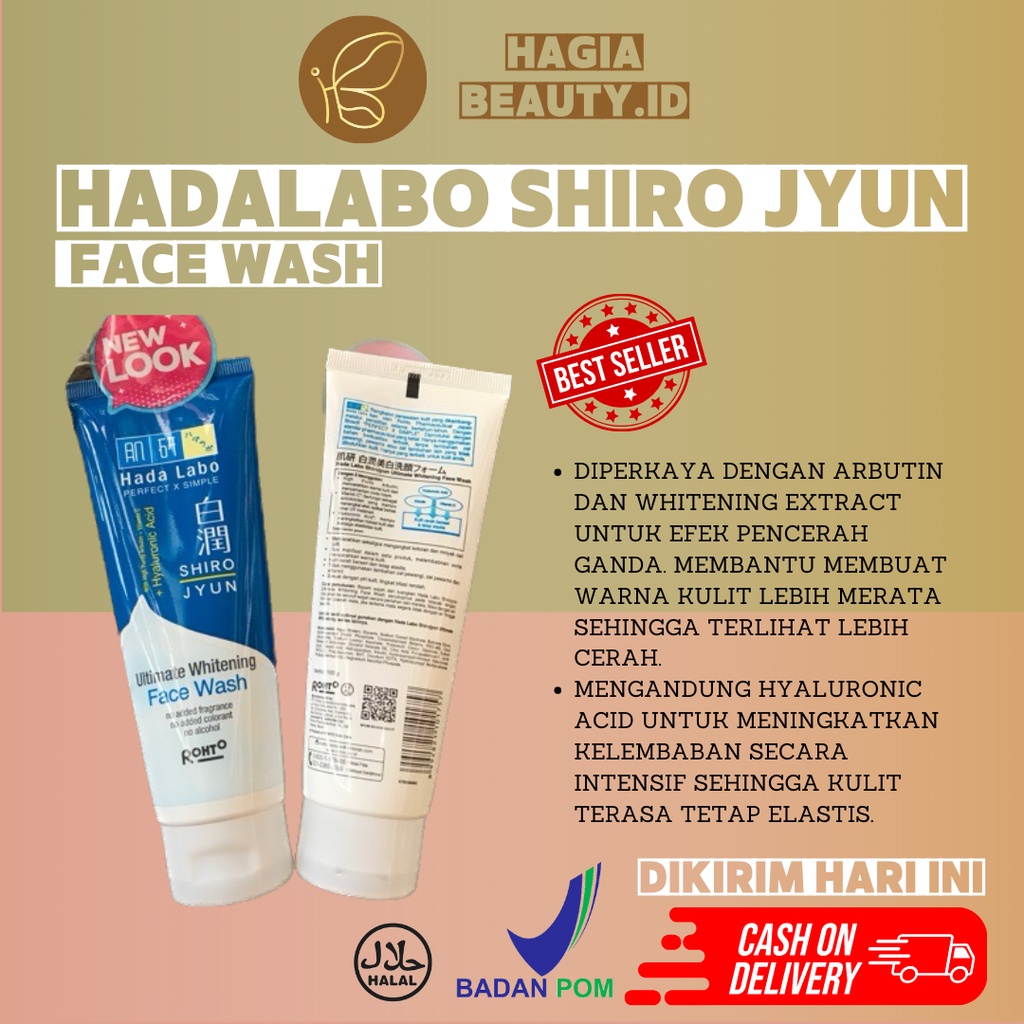 BISA COD- HADA LABO SHIROJYUN ULTIMATE WHITENING FACE WASH - HADALABO ORIGINAL BPOM