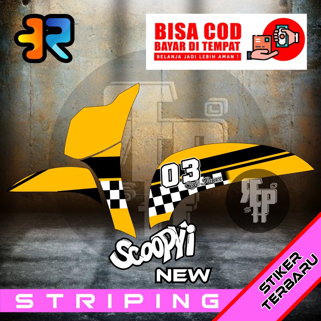 Striping Scoopy New Variasi Desain Caferacer Stiker