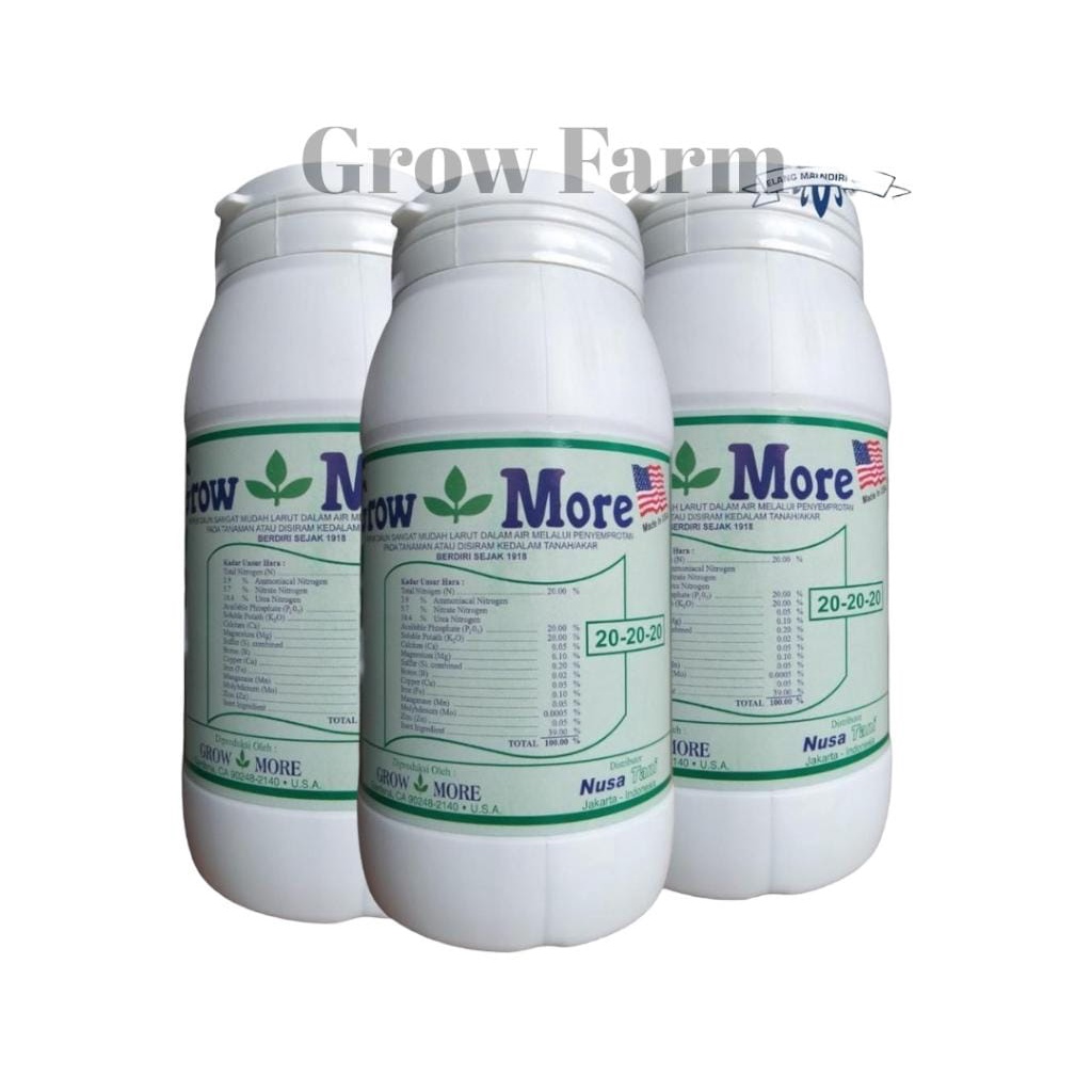 Pupuk Growmore NPK 20-20-20 Seimbang 454 Gram Grow More