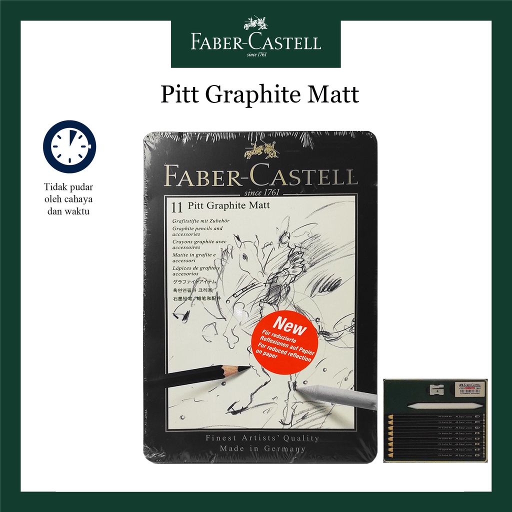 

Pitt Graphite Matt Pencil Faber Castell / Pensil Pitt Graphite Matt Kemasan Tin Case