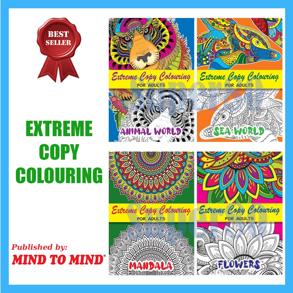 Adult Colouring Book Extreme Copy Mind To Mind Buku Mewarnai Dewasa