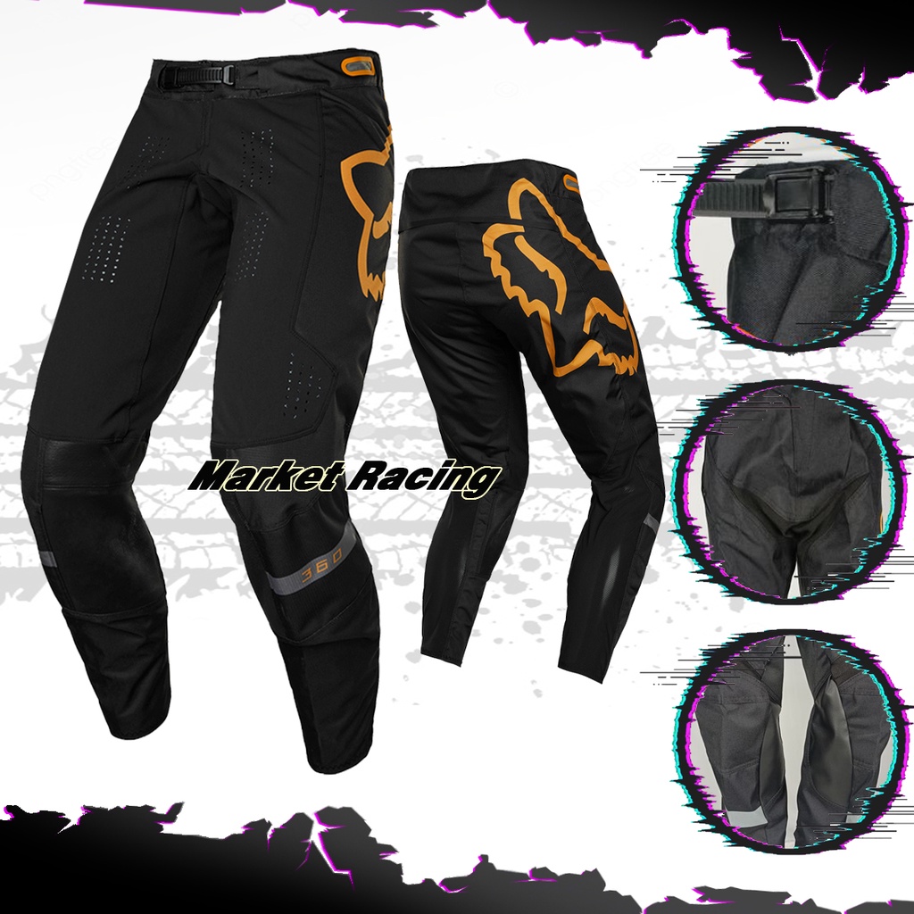 Celana Motocross Cross Trail black hitam oren (Celana Saja) Trabas Pakaian Jersey Jerset pants Motor