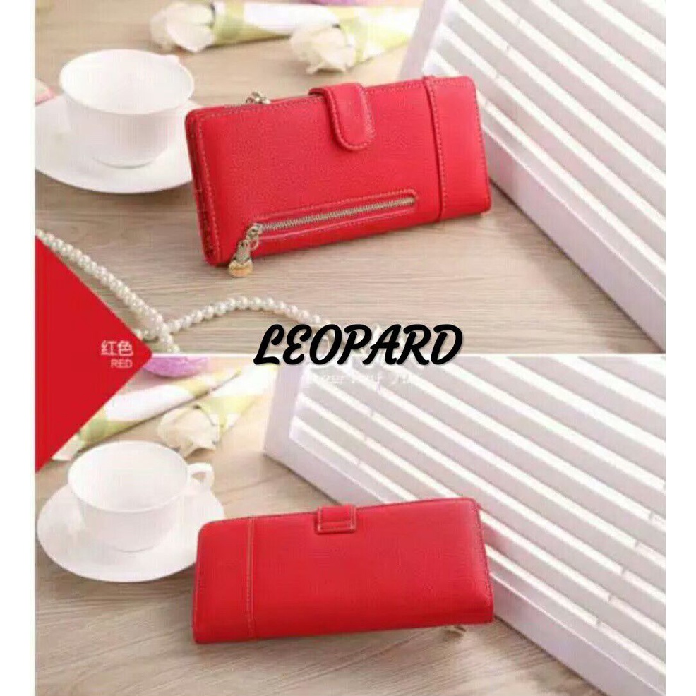 Dompet Wanita Panjang Bahan Kulit PU Leather Premium BAEOS/Dompet Lipat Wanita Dompet Import Murah