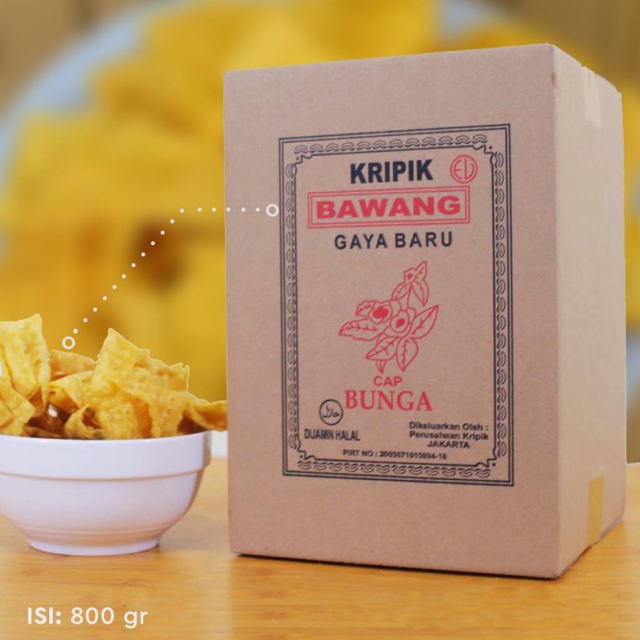 KERIPIK BAWANG GAYA BARU CAP BUNGA / RENYAH 900GR