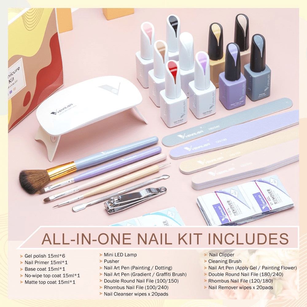 PREMIUM Nail Art Kit Set Kutek Gel Pemula