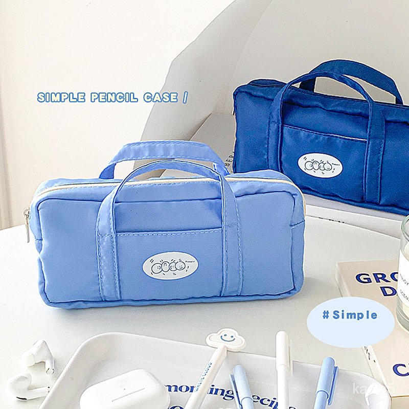 

Happy Bubble Pen Storage Bag, Simple Design Pencil Case, Blue Color, for Stationery, School Pocket,