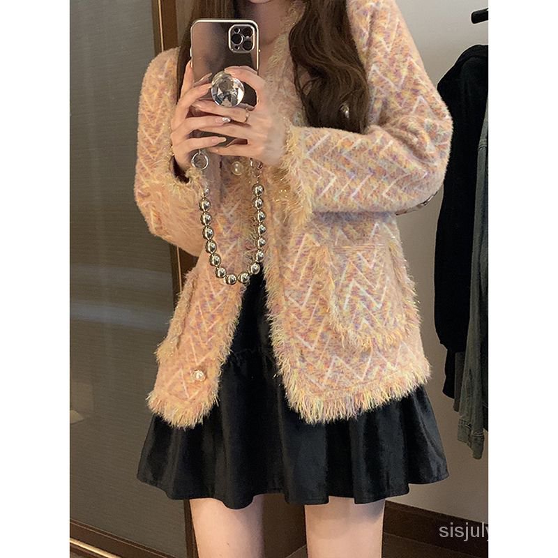 Tassel sweater jacket musim semi 2023 gaya asing baru rajut cardigan top pakaian wanita