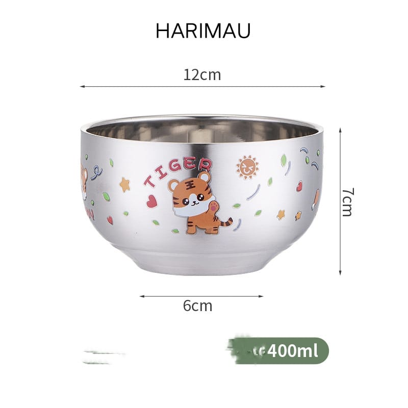 Kingsbakeware Mangkok 12 Shio / Mangkok Kartun Double wall Stainless 304