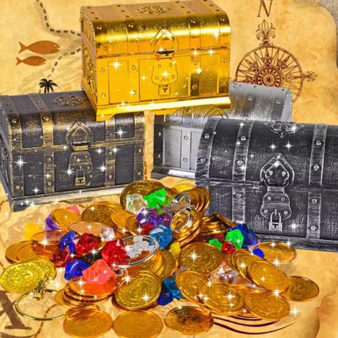 pirate treasure chest mainan harta karun bajak laut