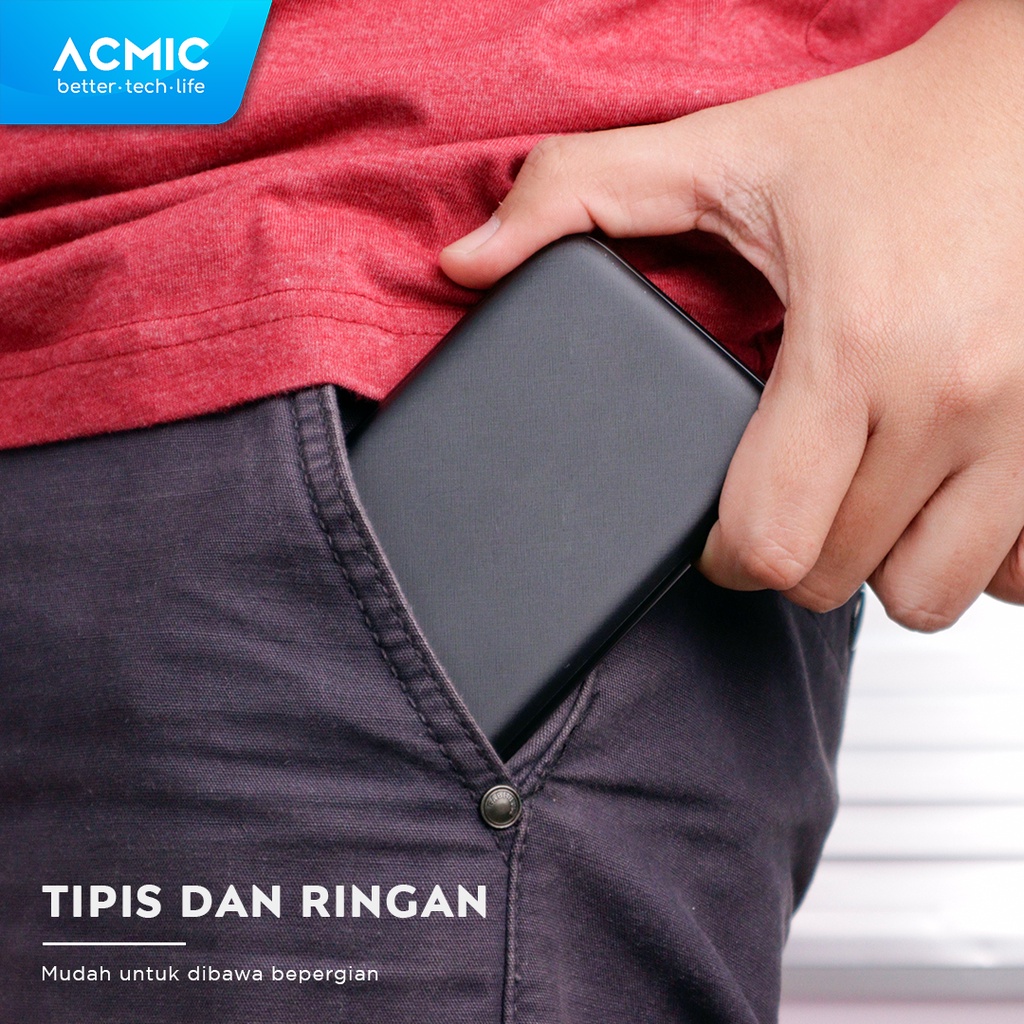 BESTPROMO ACMIC POWERSLIM 10000MAH SLIM POWERBANK 2A FAST CHARGE