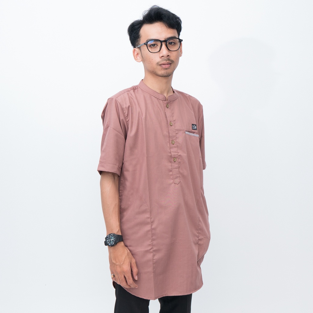 Moralist - Baju Kurta Pria Dewasa Pakaian  Pria Muslim Lengan Pendek Alfan Fashion