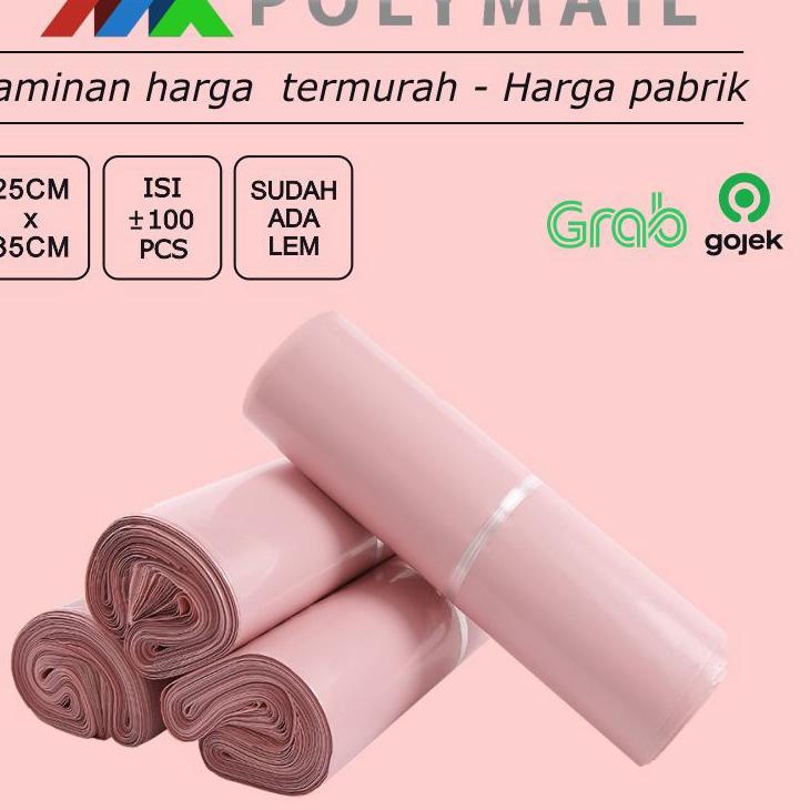 

Promo⭐-POLYMAILER ±100PCS 25x35CM BABY PINK PREMIUM GLOSSY PLASTIK POLYMAILER PINK