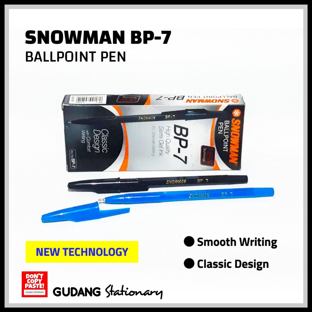 Ballpoint Pen BP-7 SNOWMAN [ isi 12 pcs ]