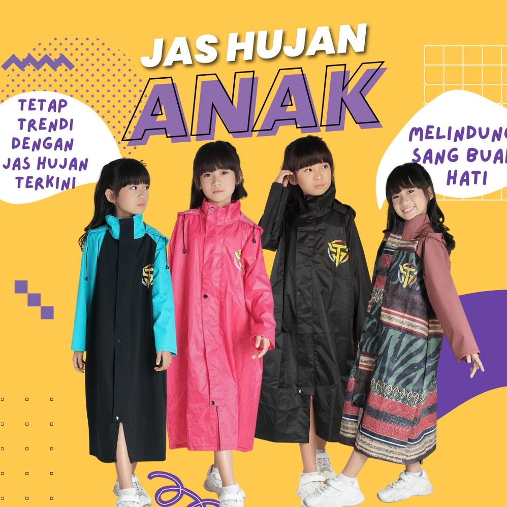 TERLARIS Jas Hujan Anak Twins19 Perempuan Laki Laki  Motif Lucu - Raincoat Anak Terusan Twins19 hild