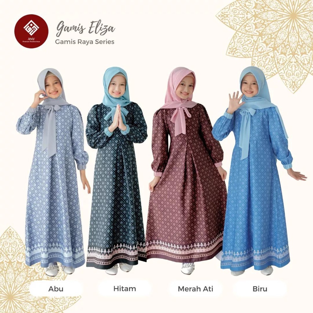 GAMIS ANAK SET PASHMINA ELIZA GAMIS RAYA SERIES By ANV